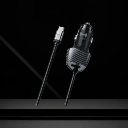 Hezire H-Drive TURBO 65W Car Charger with Fixed Type-C cable & QC3.0 Output